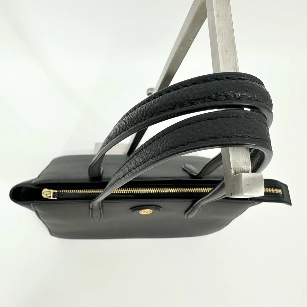 Tory Burch Robinson Leather Tote Bag Black